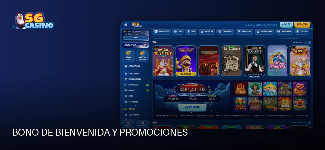 Bono de bienvenida y promociones
