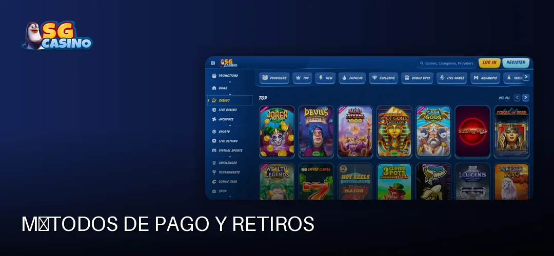 Métodos de pago y retiros